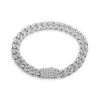 Pandora Sterling Silver Cuban Link Bracelet With Pavé Diamond