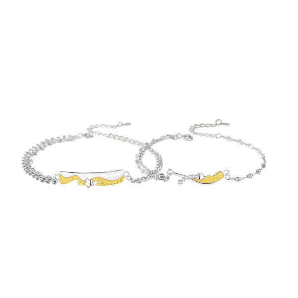 Silver Couple Bracelets With Sterling Silver Star - Image 6