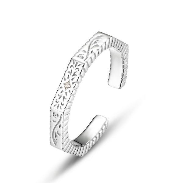 Sterling Silver Couple Ring For Geometric Ring - Image 5