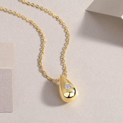 Sterling Silver Necklace For Women With 3mm Diamond