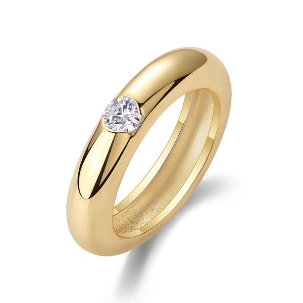925 Sterling Silver Rings For Women With 4mm Diamond