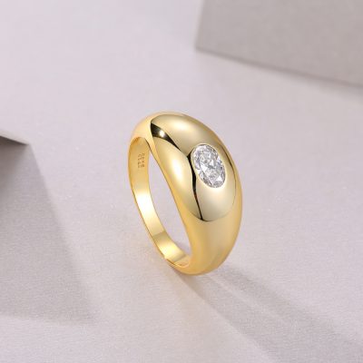 Sterling Silver Rings For Women With Oval Diamond