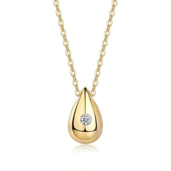 Sterling Silver Necklace For Women With 3mm Diamond Pendant - Image 4