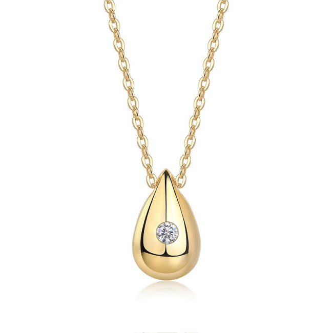 Sterling Silver Necklace For Women With 3mm Diamond Pendant - Image 4