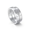 couple ring silver with fingerprint heart