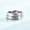 couple ring sterling silver with fingerprint heart top view image