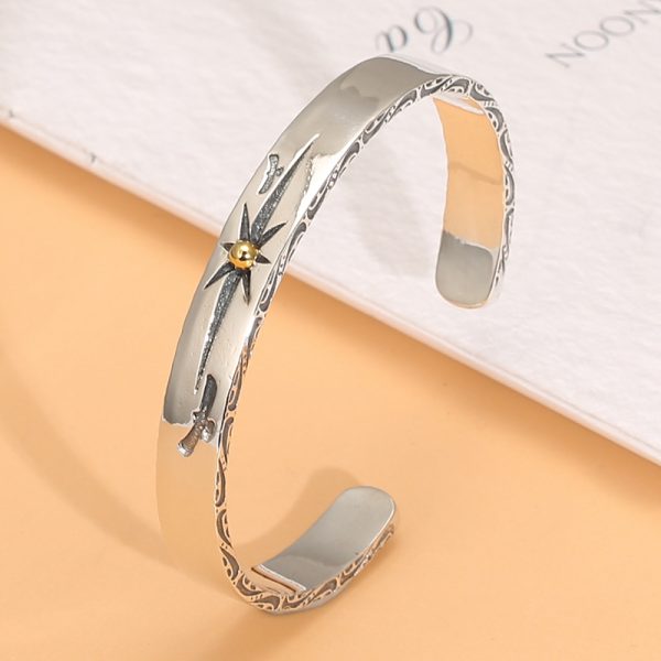 925 sterling silver bangle bracelet, width 8mm (0.31 inches), thickness 2mm (0.07 inches).