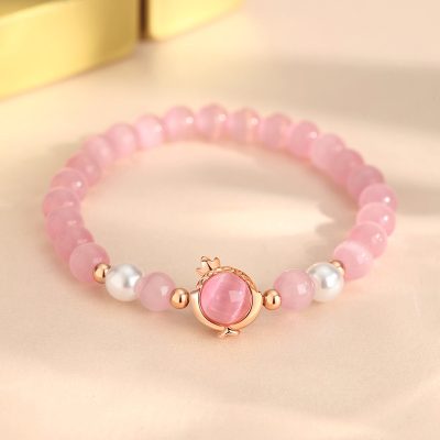 Cats Eye Stone Bracelet In 925 Sterling Silver