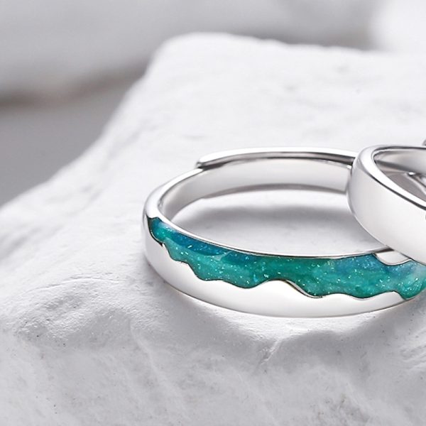 925 Sterling Silver Couple Aurora Rings for women
