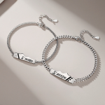 925 Sterling Silver Couple Bracelet Of Mountain