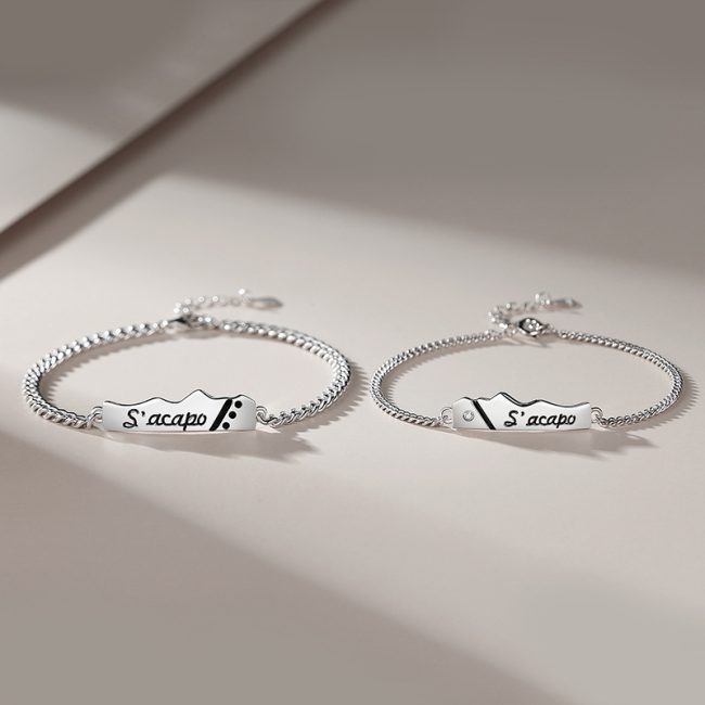 925 Sterling Silver Couple Bracelets Of Mountain, Couples' same design