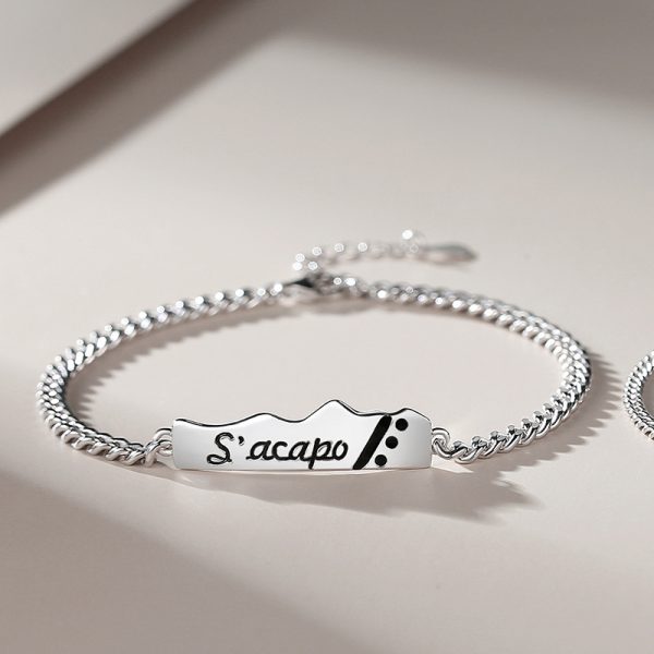 925 Sterling Silver Couple Bracelet Of Mountain for men