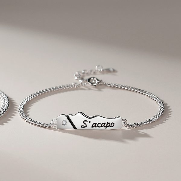 925 Sterling Silver Couple Bracelet Of Mountain for women