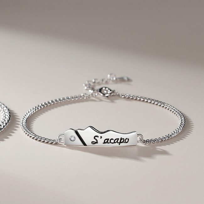 925 Sterling Silver Couple Bracelet Of Mountain for women
