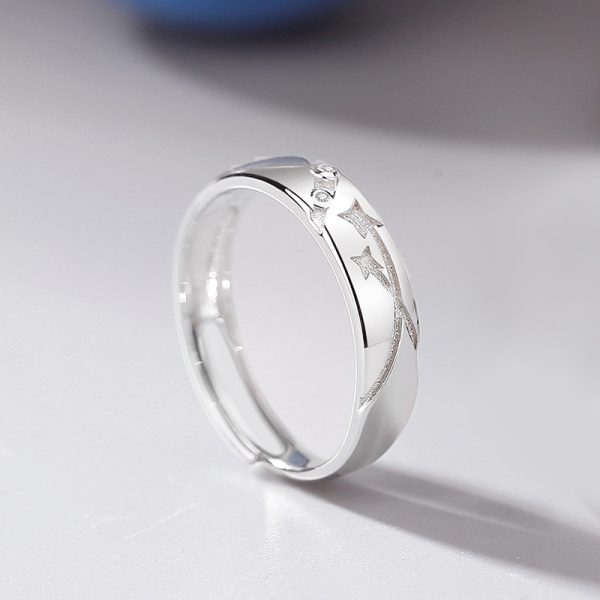 925 Sterling Silver Couple Ring With Stars For Men