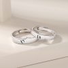 Silver Couple Rings Of Matching Kiss Ring