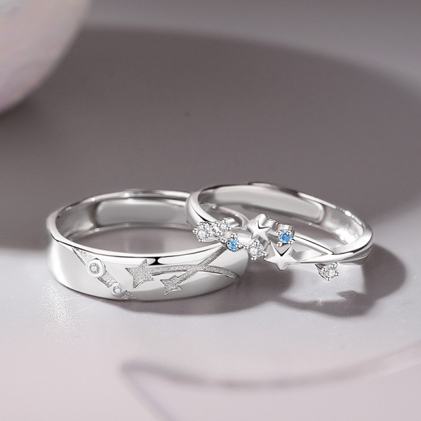 925 Sterling Silver ring for Double Star, front view image