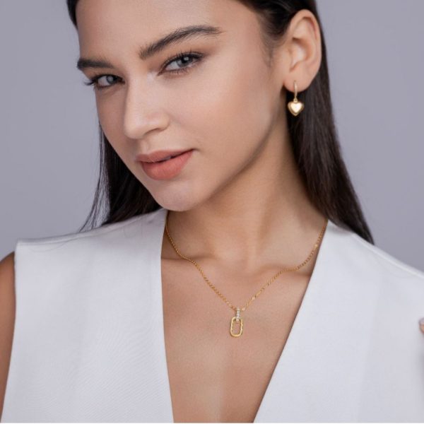 Women's Sterling Silver Necklace Paperclip pendant