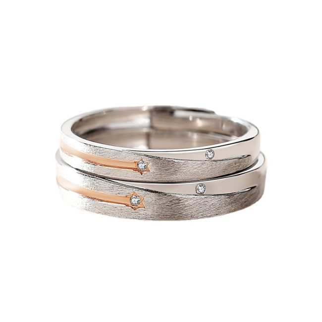 Engravable 925 Sterling Silver Star Couple Rings - Image 6