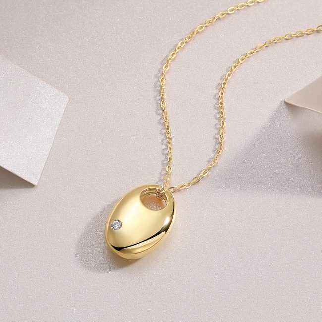 925 Sterling Silver Teardrop Pendant Necklace For Women