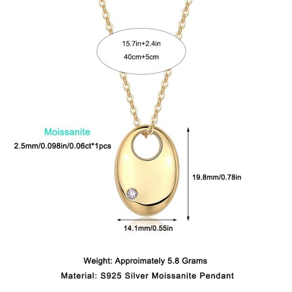 925 Sterling Silver Teardrop Pendant Necklace for women