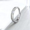 925 Sterling Silver Couple Rings For Women, the front set one zirconia stones