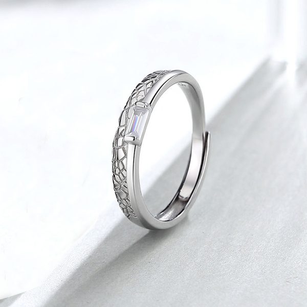 925 Sterling Silver Couple Rings For Women, the front set one zirconia stones
