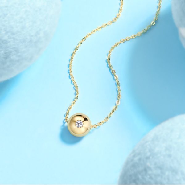 925 Sterling Silver Bead Pendant Necklace For Women
