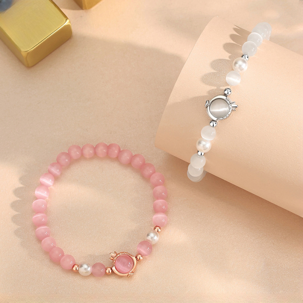Cats Eye Stone Bracelet In Sterling Silver