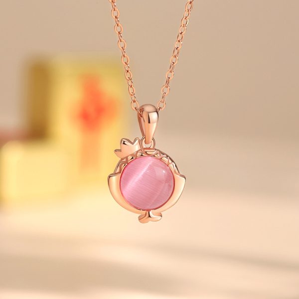 Cats Eye Stone Necklace In 925 Sterling Silver