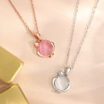 Collar de plata de ley 925 con piedra ojo de gato