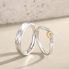 Couple rings Silver With Engraved Sun And Moon, Sun and moon detail on the couple ring