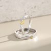 Couple Sterling Silver rings With Engraved Sun And Moon