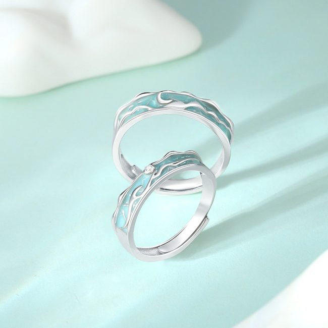 Enamel Rings In Sterling Silver For Couples