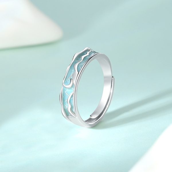 Sterling Silver Enamel Rings For Couples - Image 5