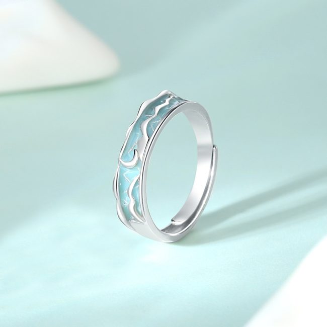 Sterling Silver Enamel Rings For Couples - Image 5