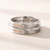 Engravable 925 Sterling Silver Couple Rings With Star, open design, adjustable size