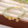 Hetian Jade Bead Bracelet In Sterling Silver for women