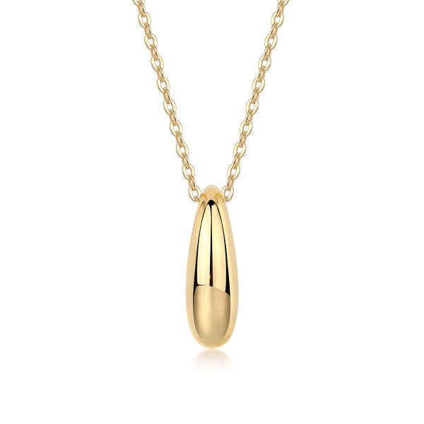Large Teardrop Pendant Necklace in 925 Sterling Silver