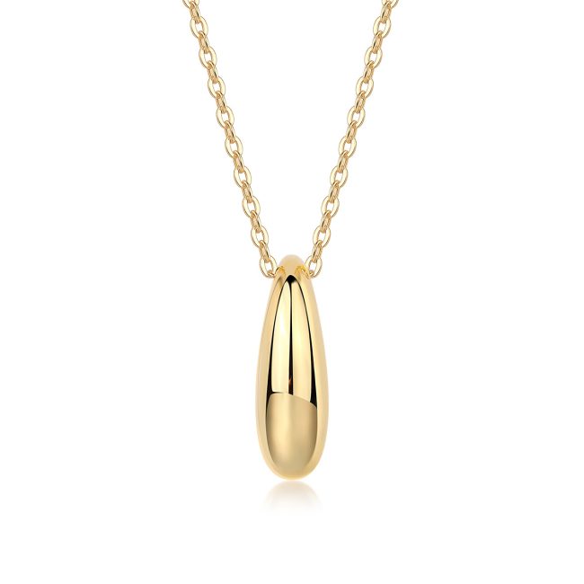 Large Teardrop Pendant Necklace in 925 Sterling Silver