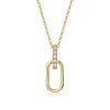 Paperclip Pendant Necklace In 925 Sterling Silver For Women