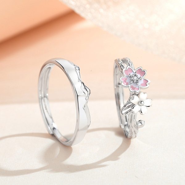 Sakura Ring In 925 Sterling Silver For Couples
