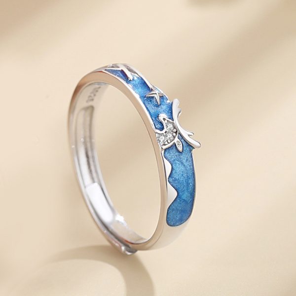 Silver Couple Rings Of Deer Antler ring