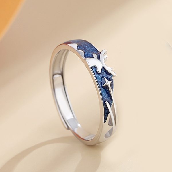 Silver Couples Ring Of Deer Antler for women