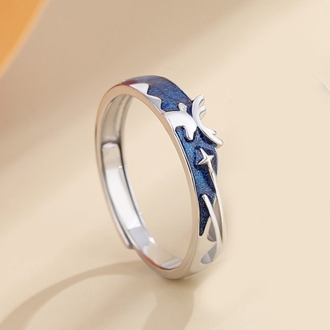 Silver Couples Ring Of Deer Antler for women