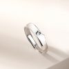 silver couple ring for men detail view, open design, adjustable size