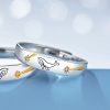 Star Couple Rings Silver For women, two stars are setting with moissanite in the center