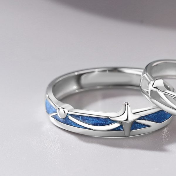Star Sterling Silver Rings For Couples - Image 6