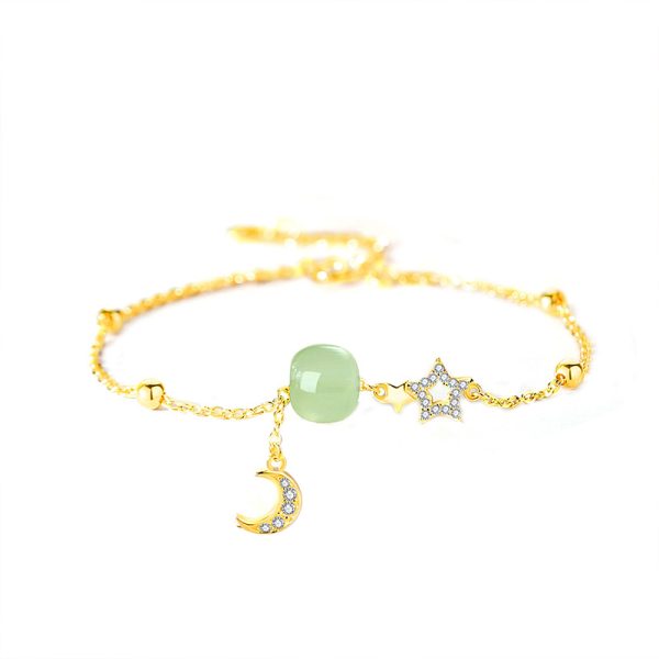 Sterling Silver Bead Bracelet With jade Bead