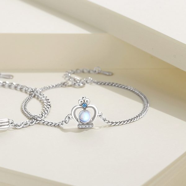 Sterling Silver Couple Bracelet Of Crown For Women